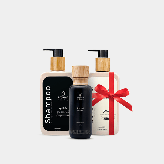 باكدج العناية بالشعر [شامبو + زيت لتساقط الشعر] – احصلي على البلسم مجانًا!